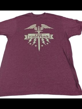 Foo Fighters Men's Maroon Band  T‑Shirt Size XL
